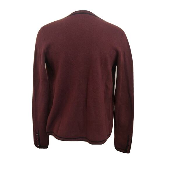 Ann Taylor Women's Cardigan Sweater Full Zip Size XS Black Trim Long Sleeve BP - Picture 2 of 6